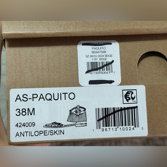 NEW Ash Leather Paquito Sandals Sz EU 38 US 8 ANTILOPE/SKIN Western Fringe - Picture 6 of 13